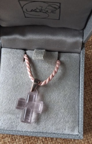 Lalique pink cross vgc - vgc,