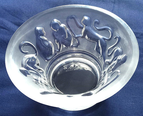 Lalique jungle candle - lalique, bowl