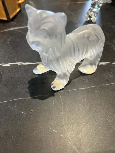 Clear glass dog - clear,