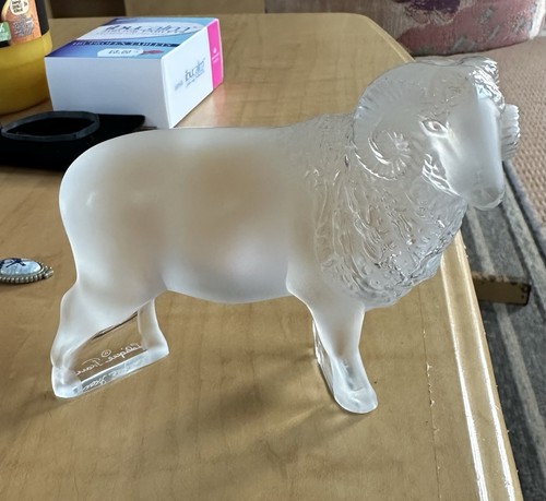 Lalique frosted glass - frosted, ram