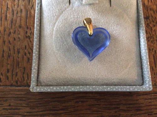 Lalique blue crystal heart - lalique,