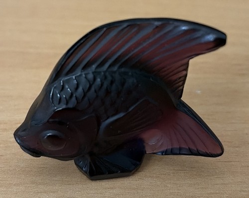 Lalique purple glass fish - purple,