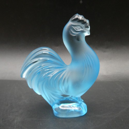 Lalique blue cockerel chicken - lalique,