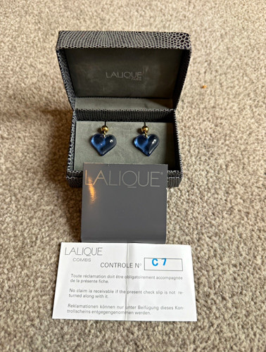Lalique blue heart crystal - blue,