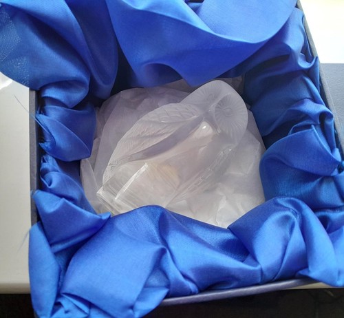 Lalique owl - owl, paperweight