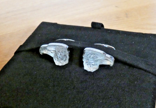 Lalique eagle head cufflinks - lalique,