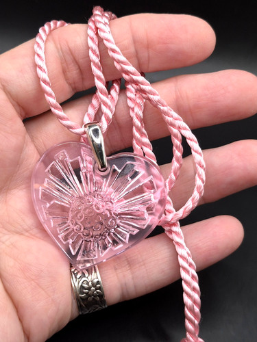 Lalique pink crystal heart - lalique,
