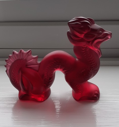 Lalique dragon red pristine - dragon,