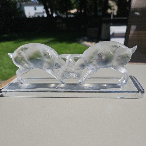 Lalique signed deux chevres - lalique,