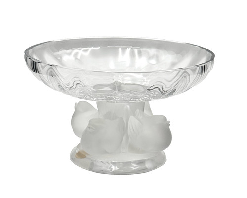 Lalique crystal pedestal bowl - crystal,