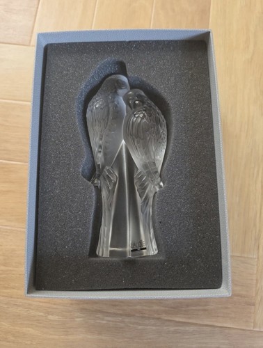Lalique crystal parakeets - crystal,