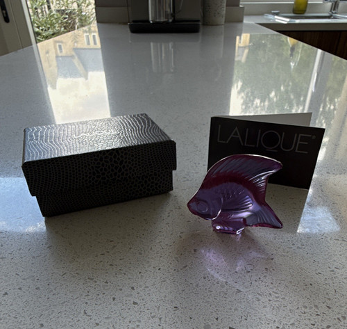 Lalique violet crystal glass - lalique,