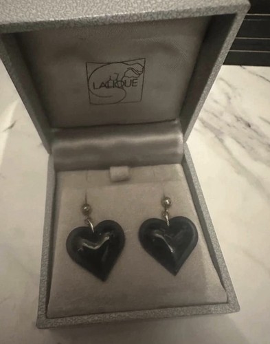 Lalique black heart drop