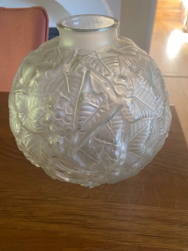 Lalique style moulded - moulded, vase