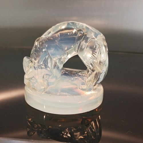 Lalique fox glass seal - fox,