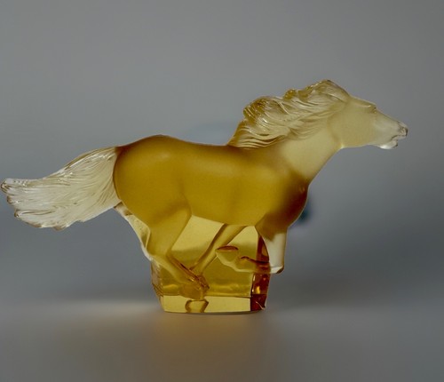 Lalique amber kazak horse - amber,